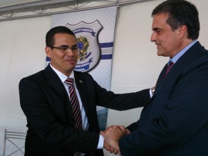 Diretor do Presídio Federal, Luís Ricardo Brandão Ramos e Ministro da Justiça José Eduardo Cardozo