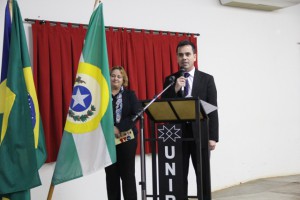 Andrey Cavalcante durante discurso que abriu o evento