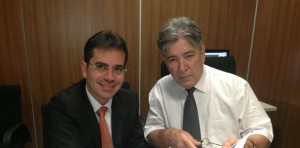 Andrey Cavalcante e o desembargador presidente do TRE-RO, Péricles Moreira Chagas