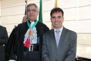 Andrey Cavalcante com o presidente do TJRO, desembargador Rowilson Teixeira