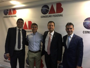 Elton Assis, Raimundo Alencar, Claudio Lamachia e Andrey Cavalcante no Conselho Federal da OAB