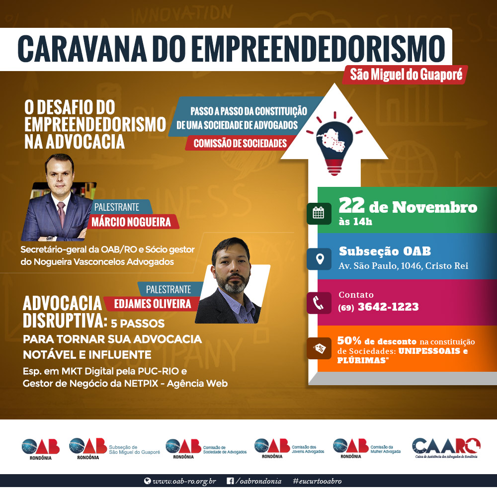 I Caravana da Jovem Advocacia vai levar conhecimento a subseções